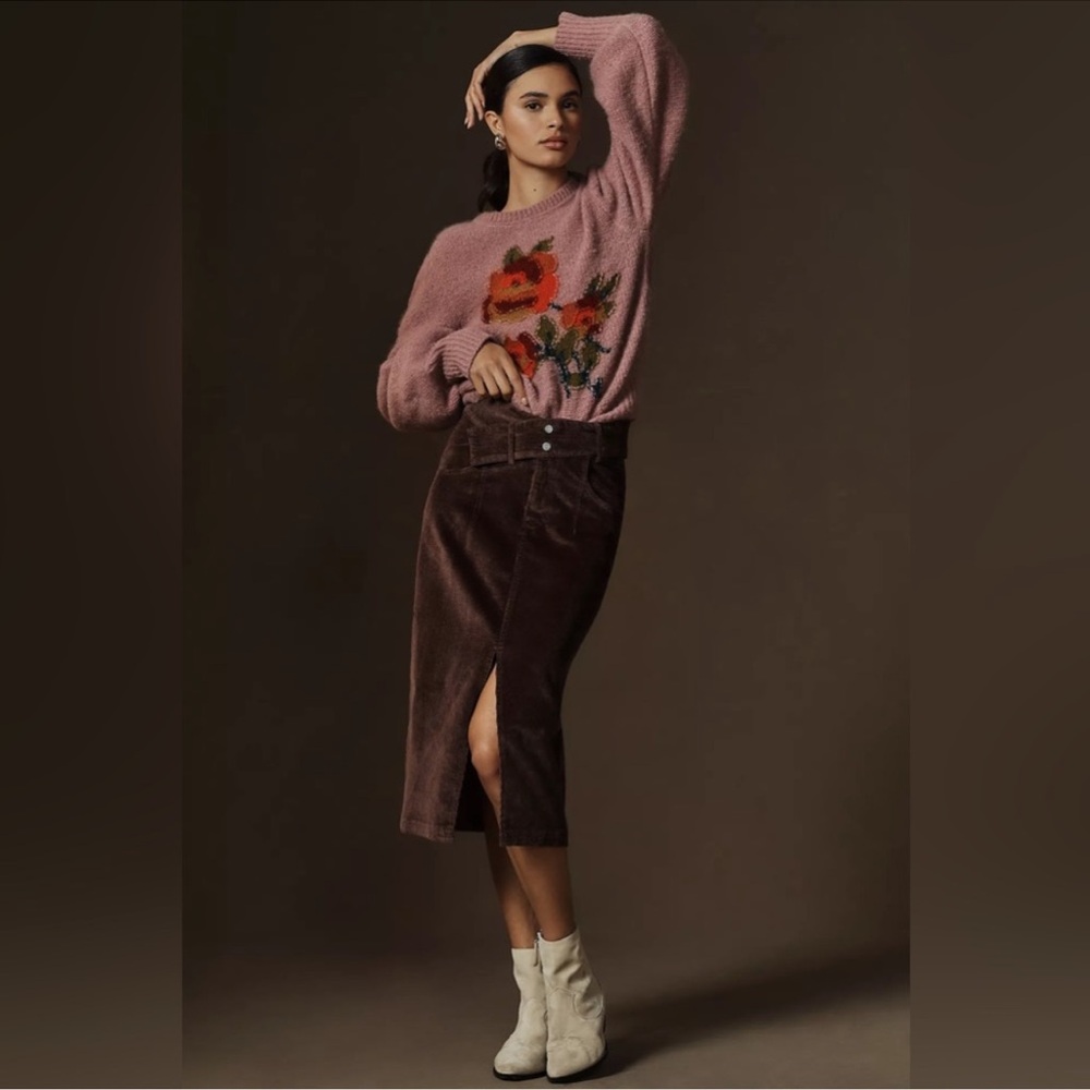 Pilcro Brown Corduroy Skirt from Anthropologie